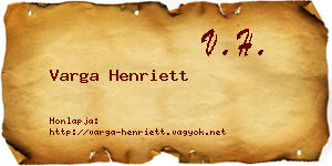Varga Henriett névjegykártya